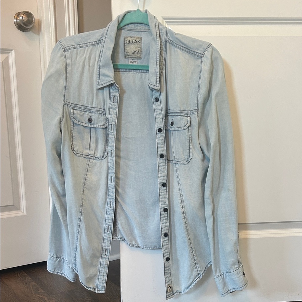 Guess Light Blue Denim Shirt